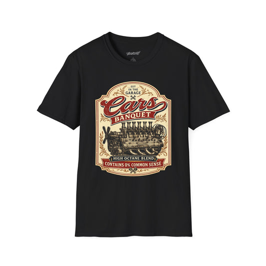 Cars Banquet T-Shirt — Retro Garage Beer Inspired Tee
