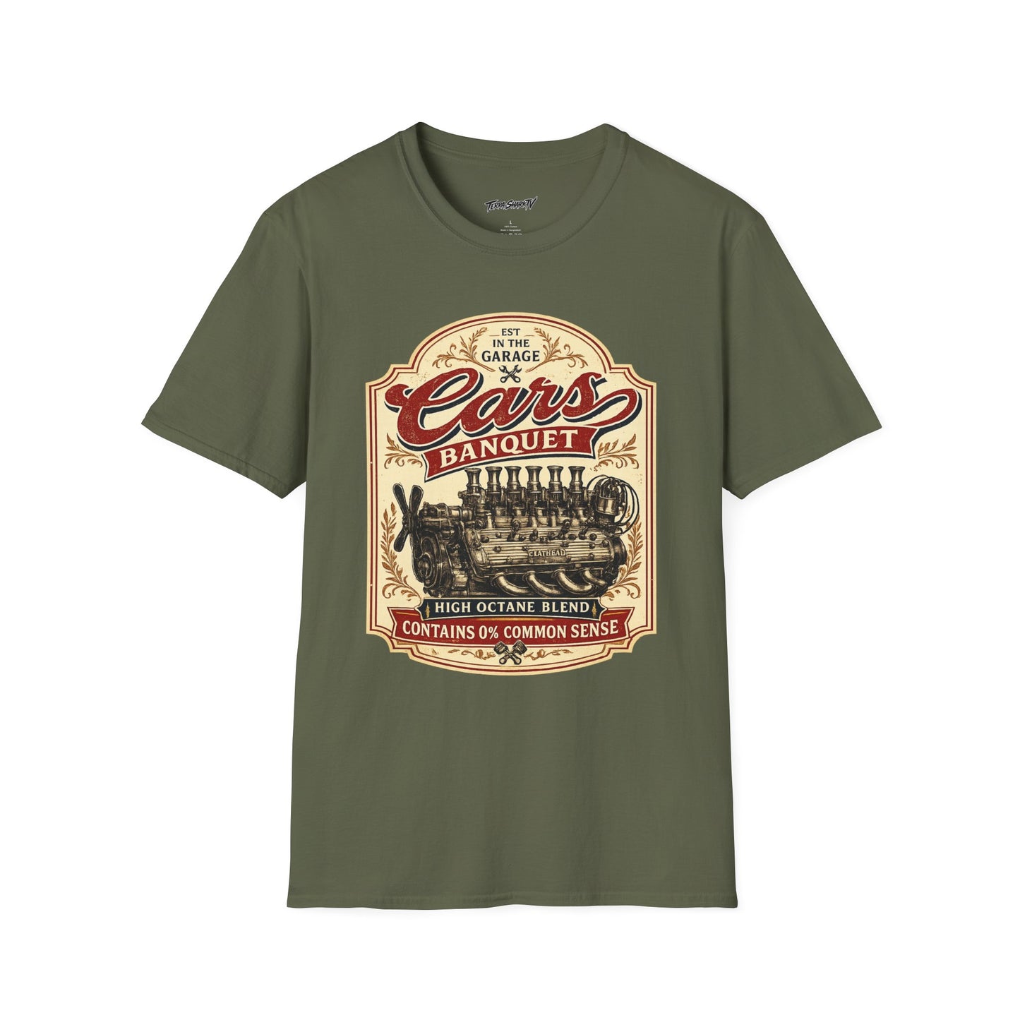 Cars Banquet T-Shirt — Retro Garage Beer Inspired Tee