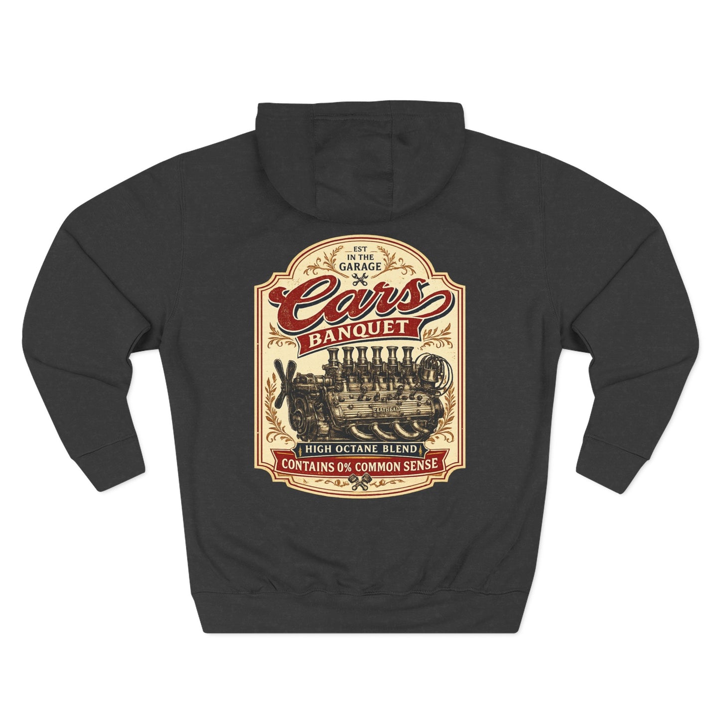 Cars Banquet Hoodie – Retro Garage Vintage Engine Design