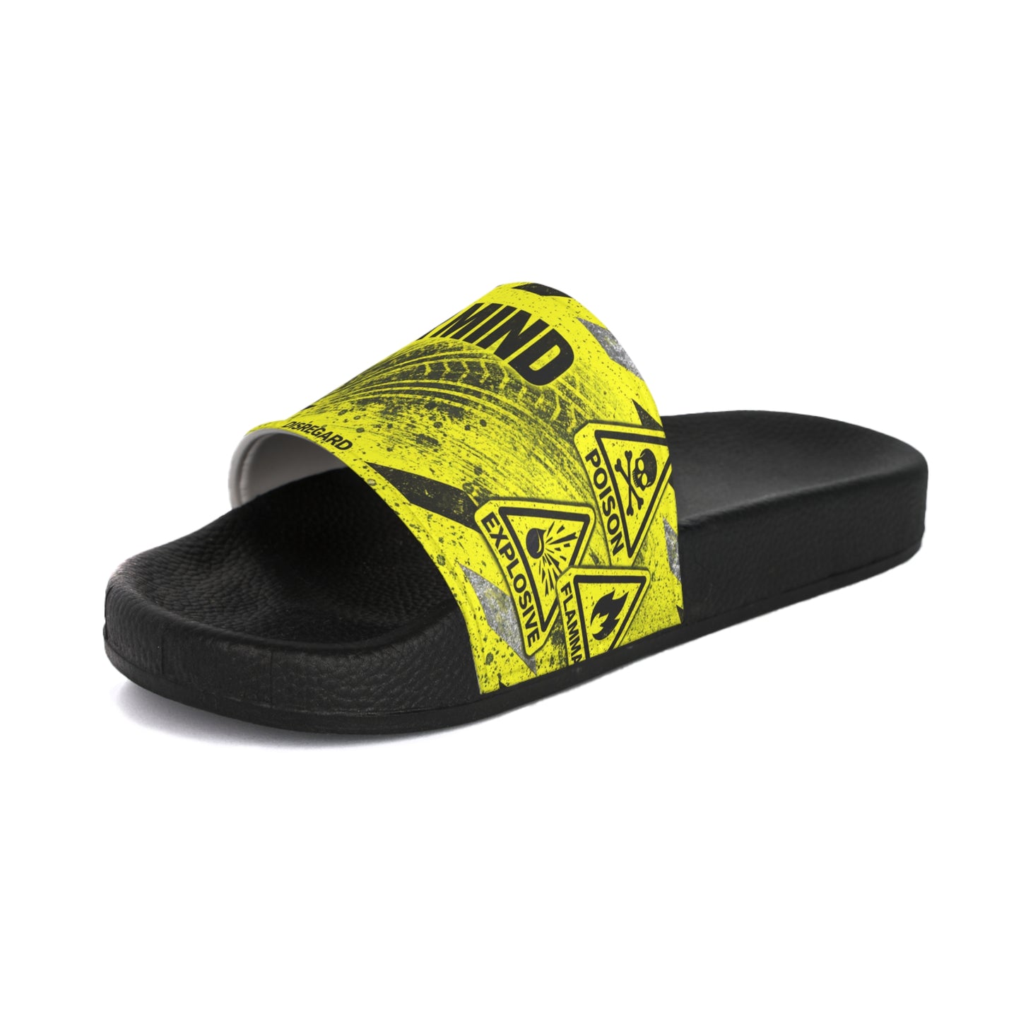 Safety Sandals — Yellow Caution Tape Men’s Slides