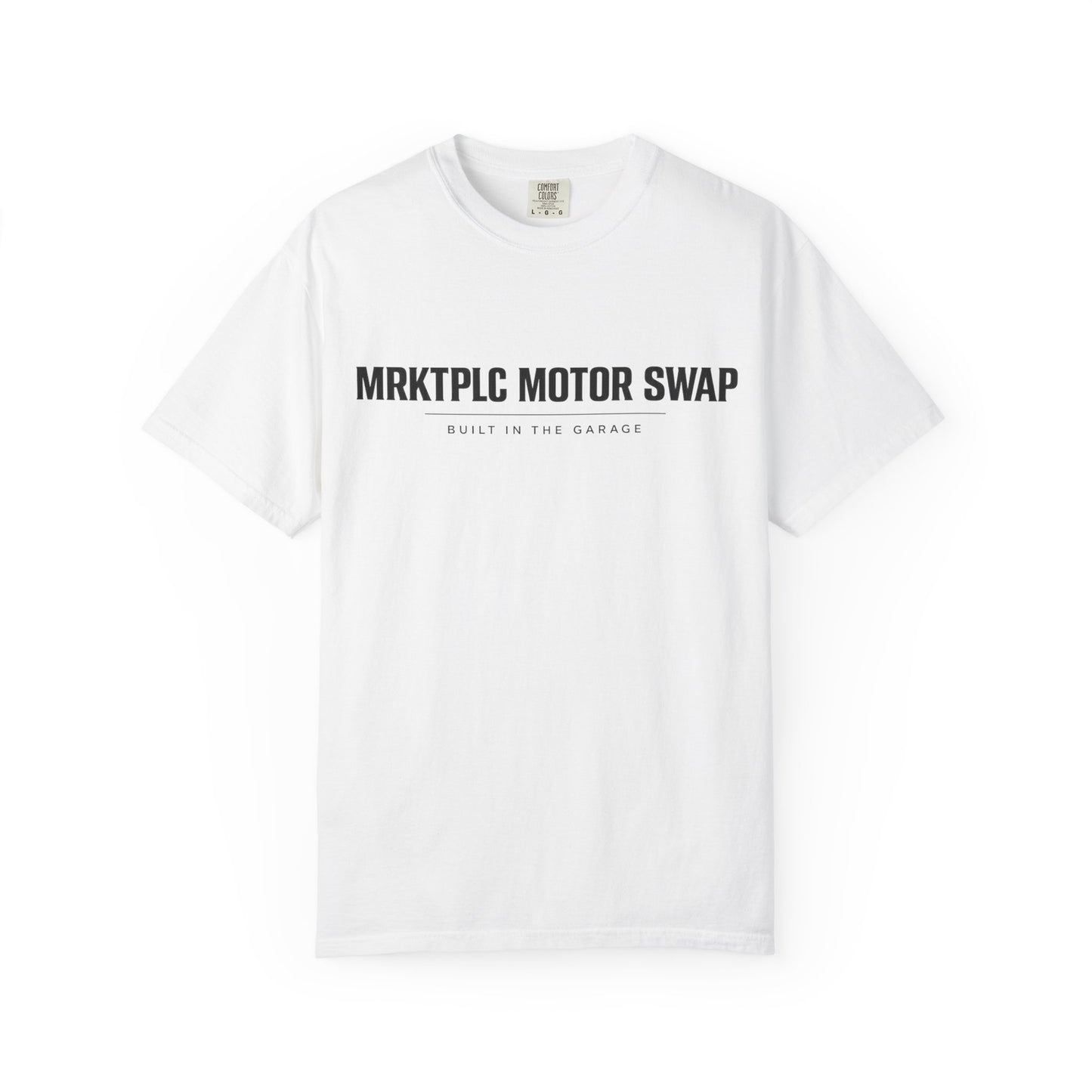 Engine Artwork Tee — "MRKTPLC MOTOR SWAP" Graphic T-Shirt (Terra-SharkTV)