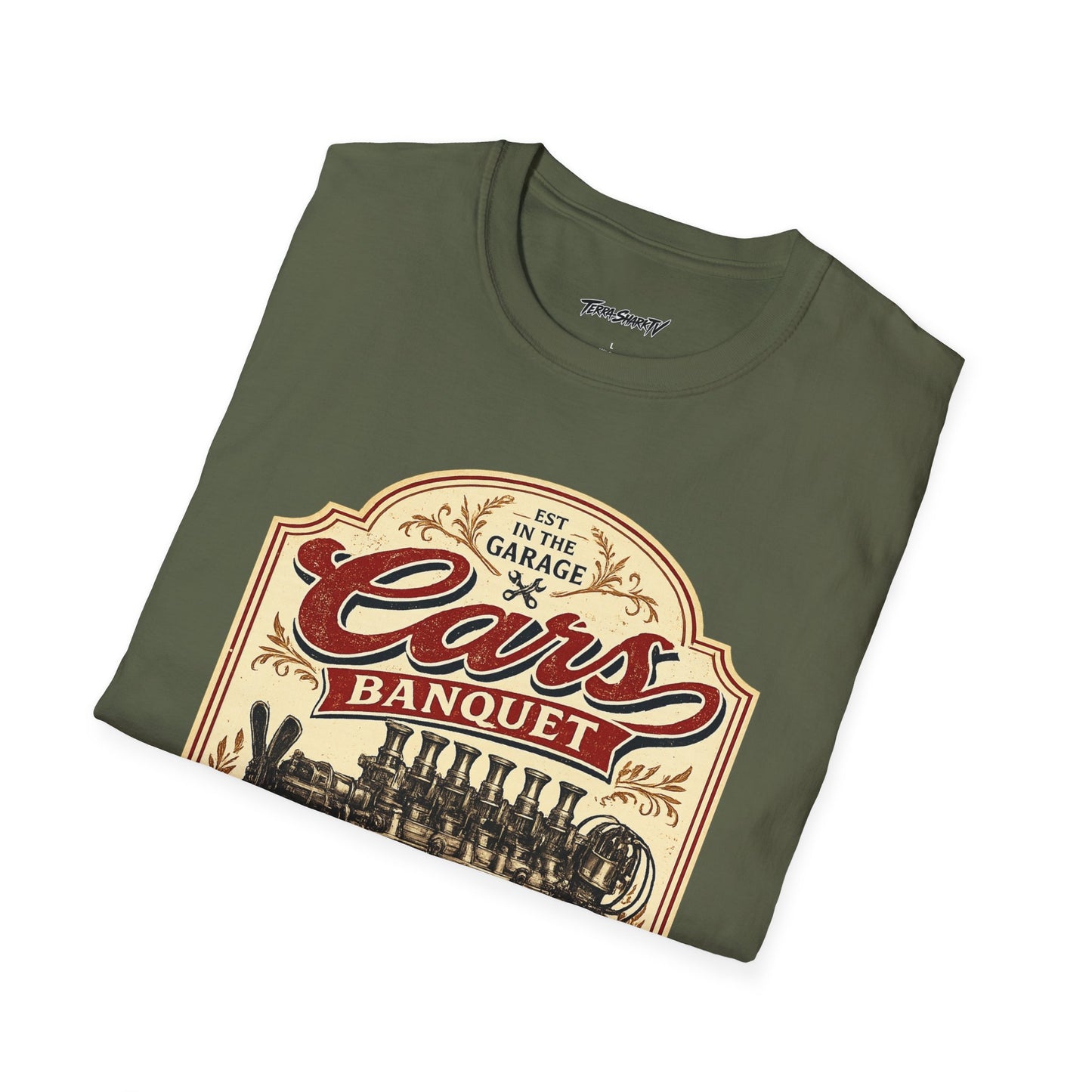 Cars Banquet T-Shirt — Retro Garage Beer Inspired Tee