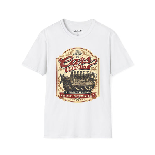 Cars Banquet T-Shirt — Retro Garage Beer Inspired Tee