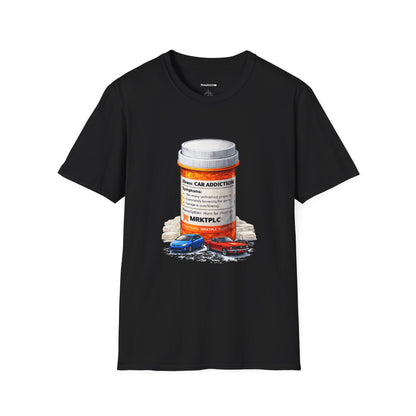 T-Shirt — “Car Addiction” Prescription Bottle Graphic Tee